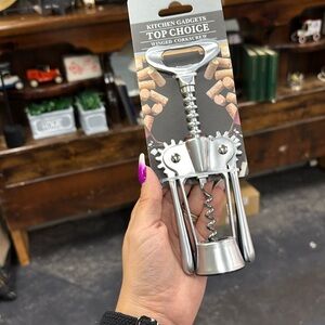 Silver Winged Corkscrew Bottle Opener